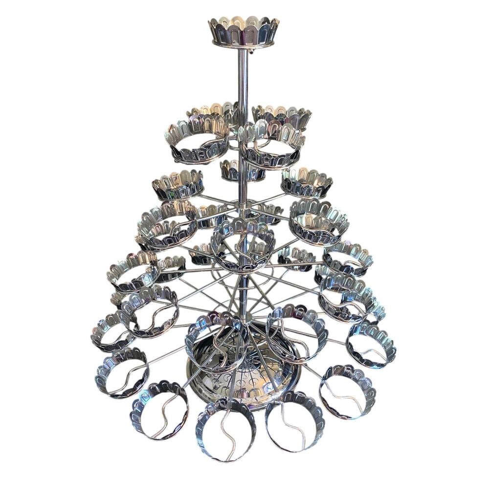 GODINGER SILVER ART CO Cupcake 5 Five Tier Revolving Display / Stand Holds 35